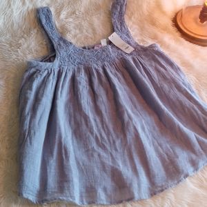 Francesca Adorable light blue double linned tank Size M